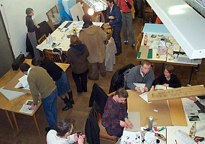 Workshop in der Martinskirche am Nordbahnhof im November/Dezember 2001